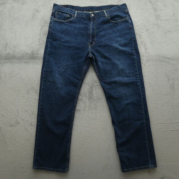 Levi's 514 Jeans Mens Size 40x30 Blue Classic Straight Denim Pants Dark Wash - Picture 1 of 16